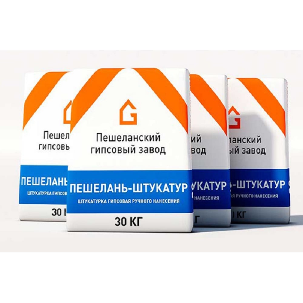 Гипсовая штукатурка ручного нанесения Пешеланский гипсовый завод (30 кг ...