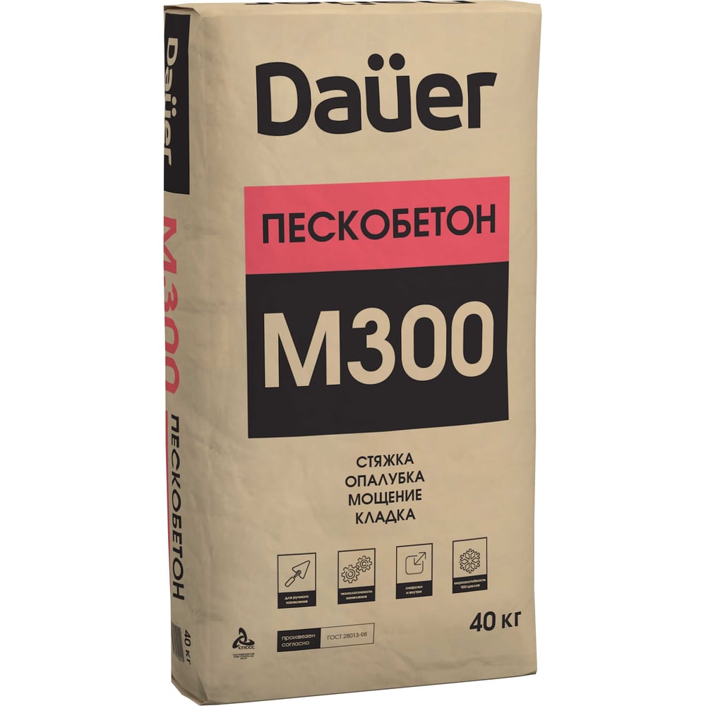 Пескобетон Dauer м-300 40 кг Z-30*40 - выгодная цена, отзывы ...