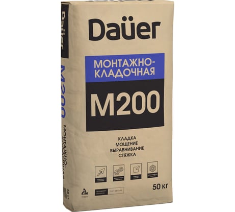 Монтажно-кладочная сухая смесь Dauer м-200 50 кг Z-20*50