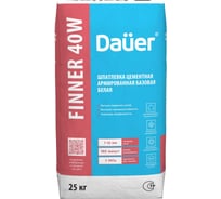 Цементная армированная базовая шпатлевка Dauer finner exter 40w белая, 25 кг 31591