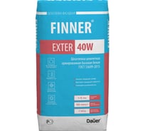 Цементная армированная базовая шпатлевка Dauer finner exter 40w белая, 25 кг 31591