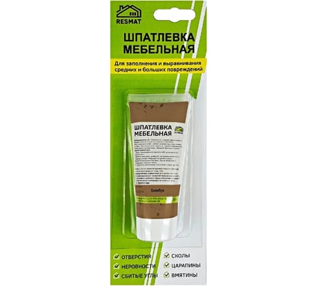 Мебельная шпатлевка Resmat цвет бамбук, 55 г, блистер арт. 2401