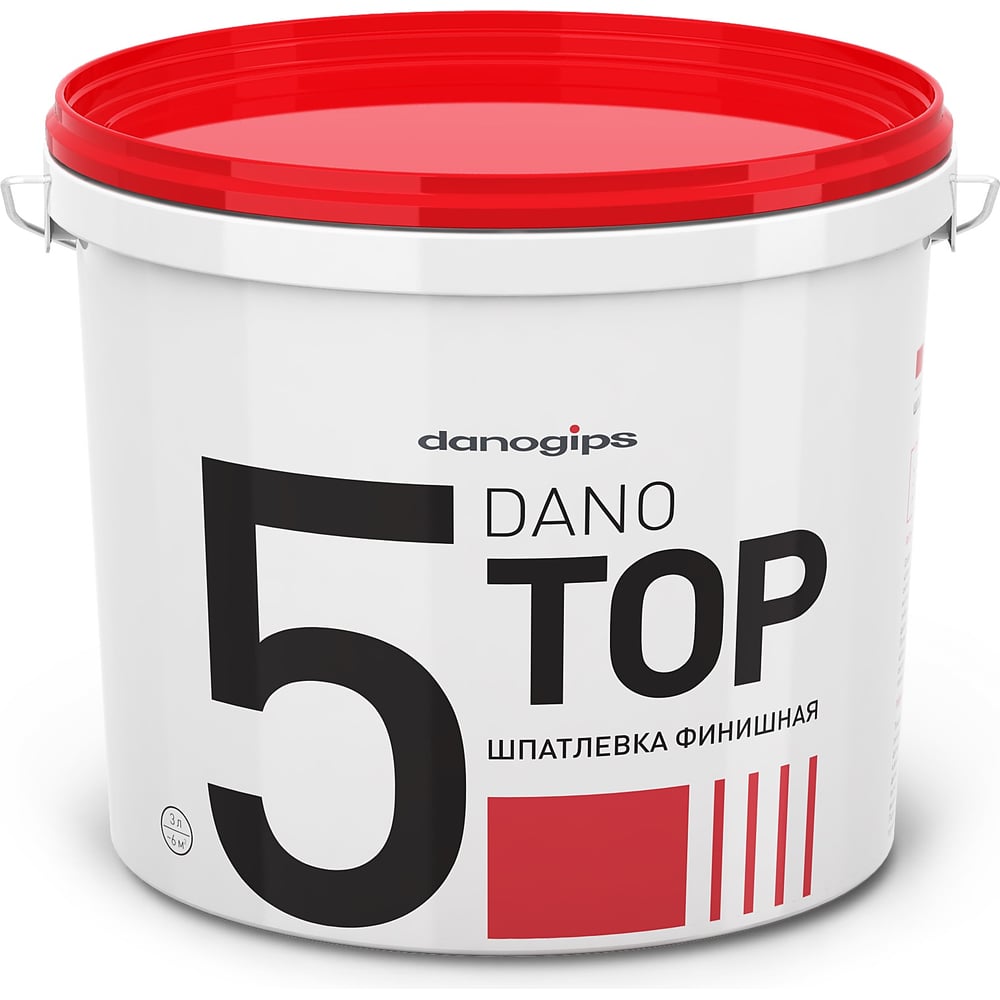 Шпатлевка финишная DANO TOP 5 (10 л) DANOGIPS 614343 - выгодная цена, отзывы,  характеристики, фото - купить в Москве и РФ