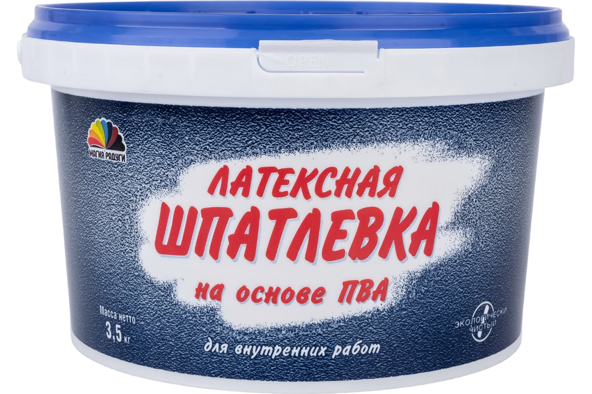 Шпатлевка латексная на основе ПВА 3.5 кг Радуга 1 11940 - выгодная цена,  отзывы, характеристики, фото - купить в Москве и РФ