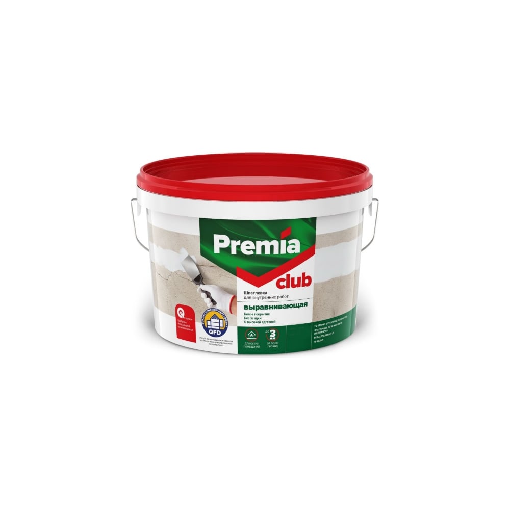 Выравнивающая шпатлевка Premia Club для внутренних работ, 1.5 кг О03930 ...
