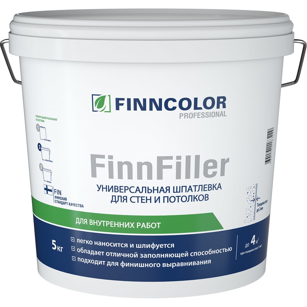 Шпатлевка финишная Finncolor FinnFiller 3 л