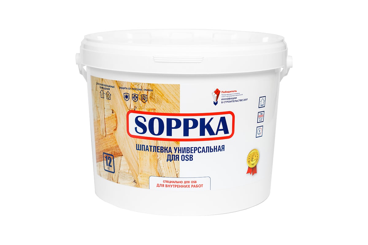 Шпатлевка для osb soppka 12 кг соп-шпатлевка-универсал12