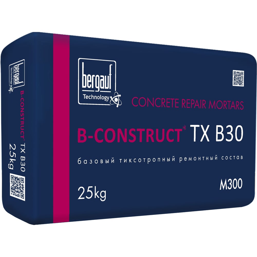 Ремонтный состав для бетона Бергауф B-CONSTRUCT TX B30 25 кг 1111225