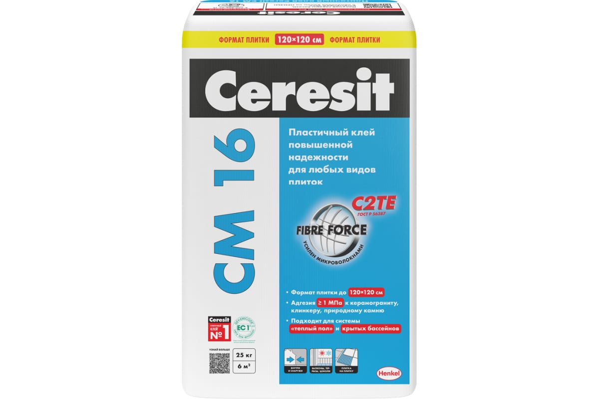 Клей для плитки  CM 16 эластичный, класс C2TE, 25 кг 1317215 .