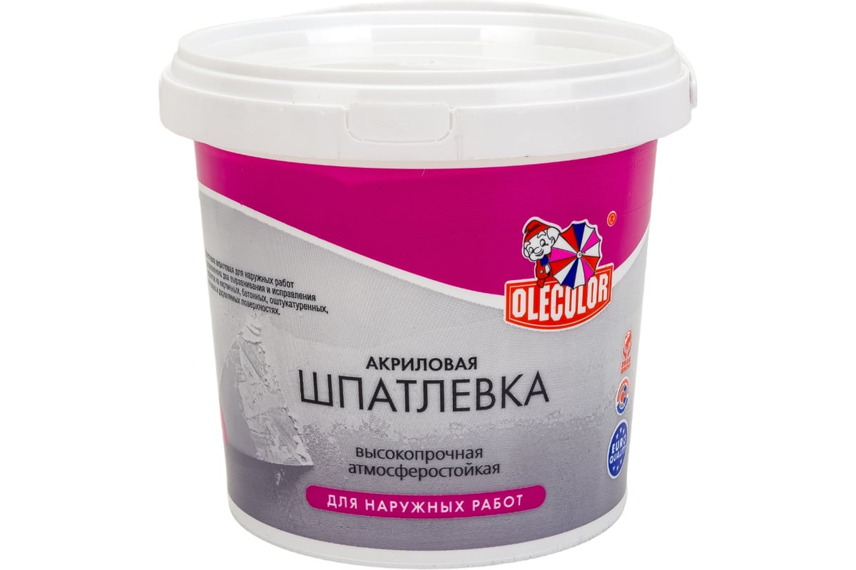 Акриловая шпатлевка olecolor для наружных работ, 1.6 кг 4300000131