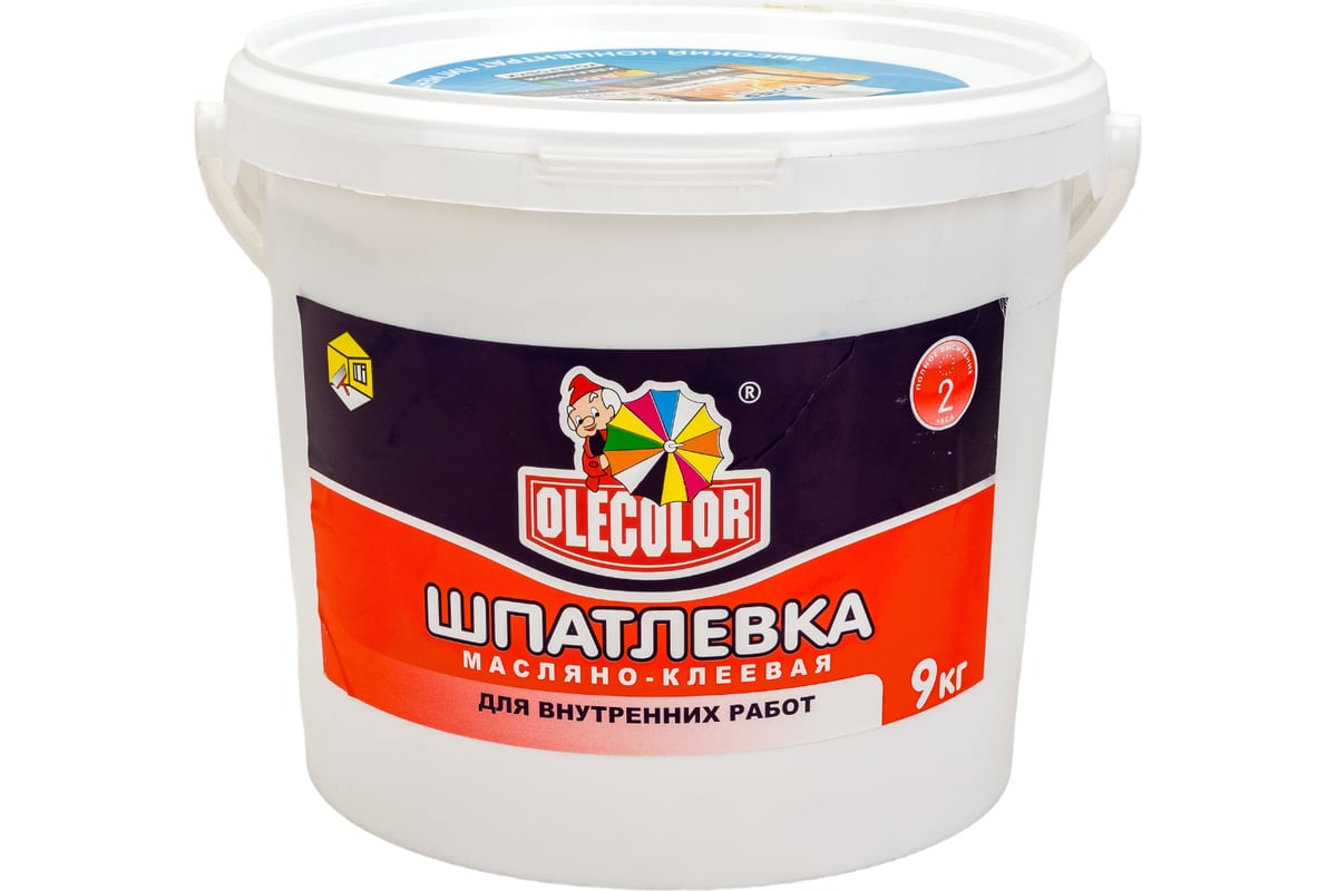 Масляно-клеевая шпатлевка OLECOLOR для внутренних работ, 9 кг ...