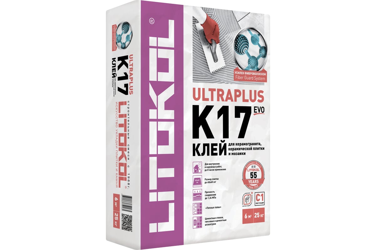 Клеевая смесь LITOKOL K17 (С1) 25 кг 498830002 - выгодная цена, отзывы,  характеристики, фото - купить в Москве и РФ