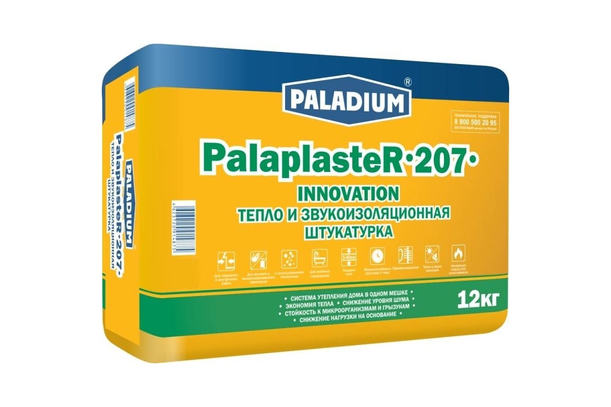 Цементная штукатурка PALADIUM PalaplasteR-207 (с пеностеклом; 12 кг)  82198794