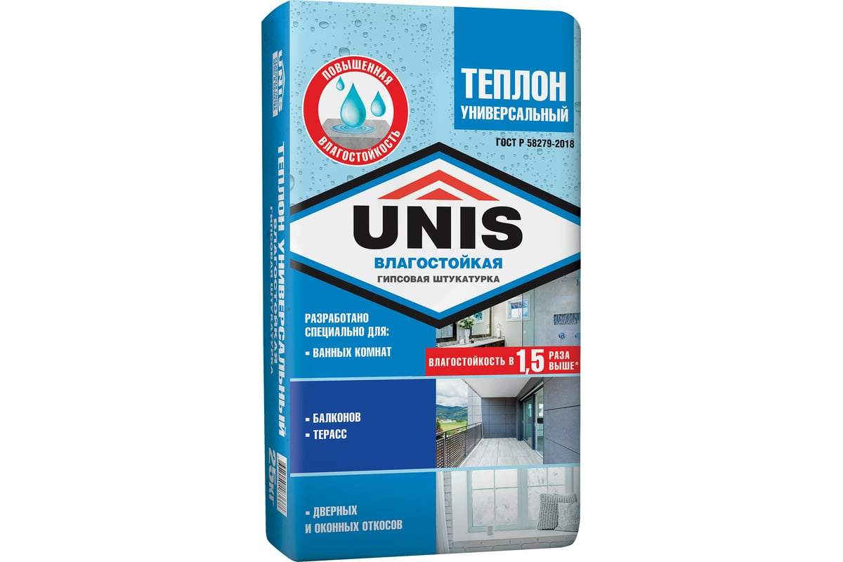 Гипсовая штукатурка UNIS ТЕПЛОН универсальный, 25 кг 4607005183668 ...