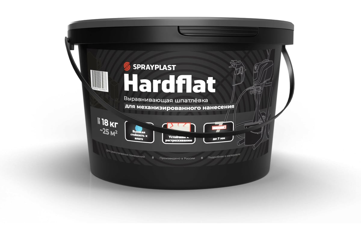 Декоративная шпатлевка Sprayplast Hardflat для механизированного ...