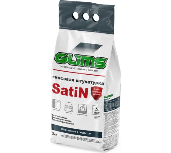 Штукатурка GLIMS SatiN 5 кг О00007222 1