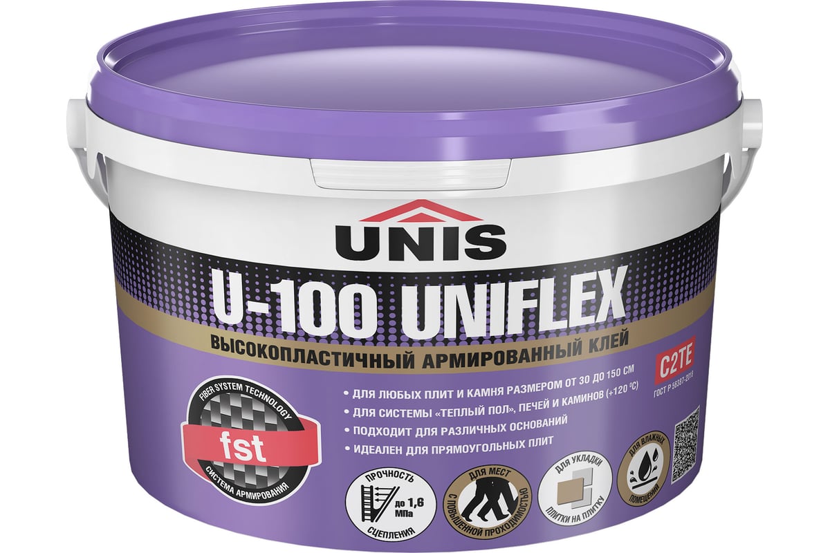 Эластичный клей UNIS Uniflex U-100 банка 5 кг 4607005186355 - выгодная ...