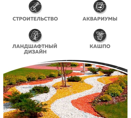 Окрашенная мраморная крошка Rainberg фр. 5-10 мм, цвет Черный, 10 кг 6111
