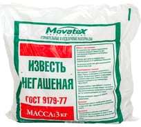 Негашеная известь Movatex 3 кг Т02368 17133775