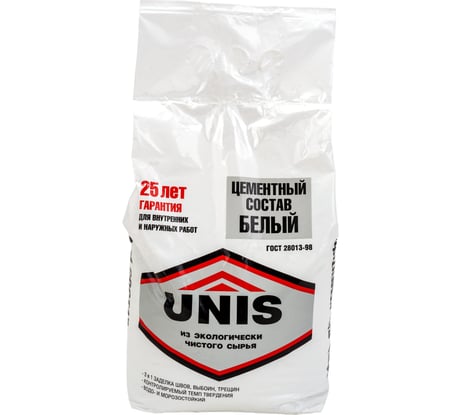 Цемент UNIS белый, 5 кг 24645