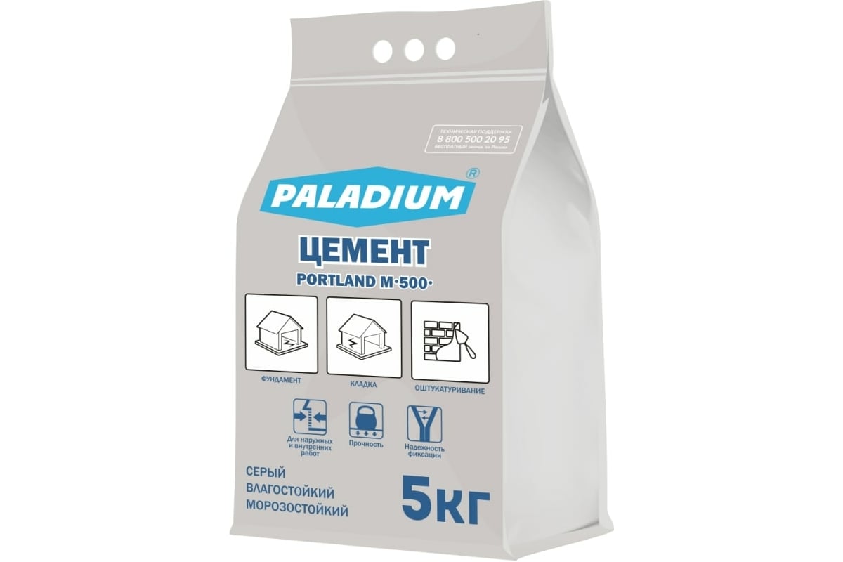 Цемент paladium portland м-500 (серый; 5 кг) pl5-cm