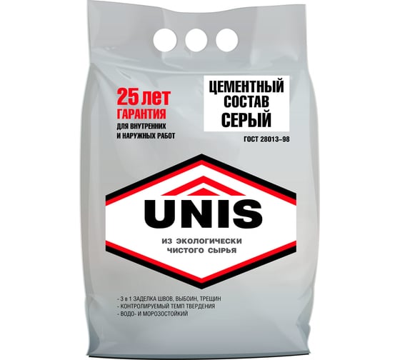 Цементный состав UNIS серый, п/э, 5 кг 4607005183705