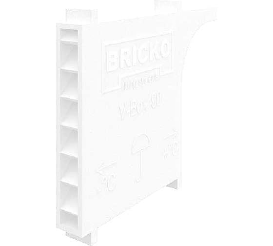 Вентиляционная коробочка Bricko V-Box 90 60x10x90 белый, ПВХ, коробка 60 шт. 117631 1