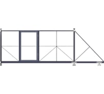 Ворота откатные Русская Свая для проема с калиткой 3500x2000 мм VO-kal-3500