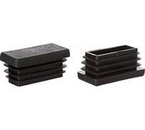 Заглушка для труб 23 Болта прямоугольная, 25x28 мм, черная, 10 шт. 26-0320