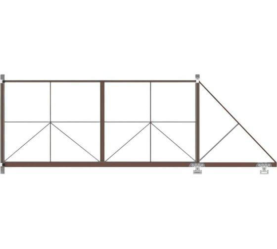 Ворота откатные Русская Свая для проема 4500x2000 мм, RAL 8017 VO-4500-8017