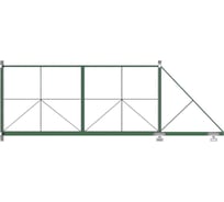 Ворота откатные Русская Свая для проема 3500x2000 мм, RAL 6005 VO-3500-6005