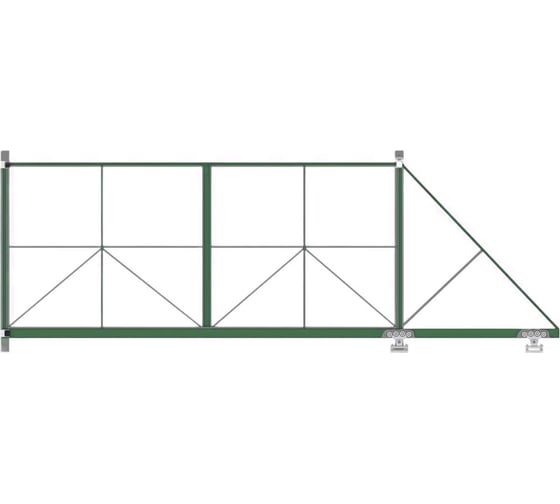 Ворота откатные Русская Свая для проема 3500x2000 мм, RAL 6005 VO-3500-6005 1