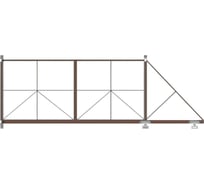 Ворота откатные Русская Свая для проема 5000x2000 мм, RAL 8017 VO-5000-8017