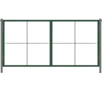 Ворота распашные Русская Свая для проема 1850x4500 мм, RAL 6005 VR-4500-6005