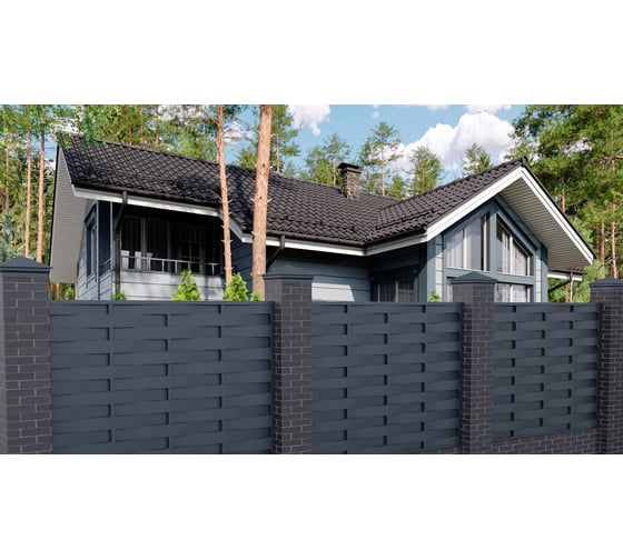 Секция ограждения МЕТАЛЛИК и КО УТЁС 2000x2500 (RAL 7024) двустор. О0000115605