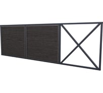 Комплект жалюзи ворот МЕТАЛЛИК и КО КАВКАЗ 2000x4000x80 RAL 7024 Графитовый дуб/Графитовый дуб О0000134439