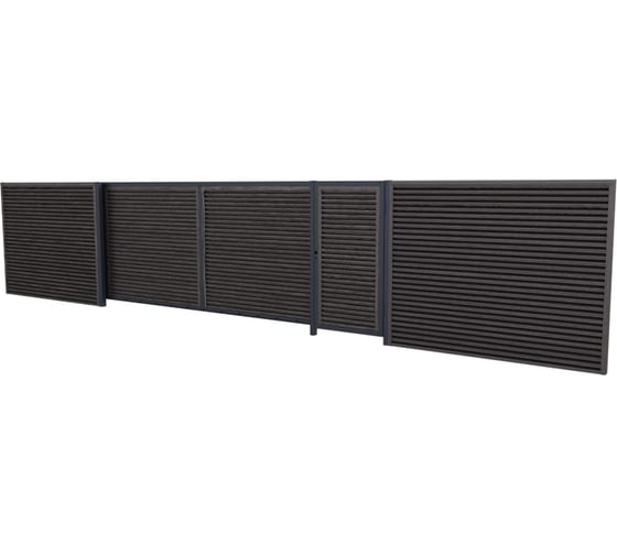 Комплект Жалюзи калитки МЕТАЛЛИК и КО КАВКАЗ 2000x1000x80 RAL 7024 Графитовый дуб/Графитовый дуб О0000134447