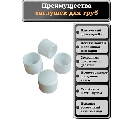 Заглушка для труб 23 Болта наружная круглая d 6 мм белая, 16 шт 26-2034ф16