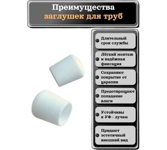 Заглушка для труб 23 Болта наружная круглая d 12 мм белая, 20 шт 26-2064ф20