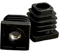 Заглушка для труб 23 БОЛТА с резьбой М8, квадратная, 30x30 мм, 10 шт., 32-0120ф10