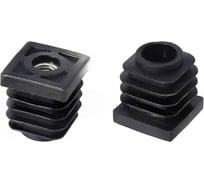 Заглушка для труб квадратная КРЕП-КОМП 40х40, с резьбой M10, 20шт 32-0145