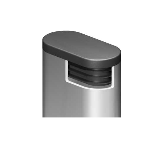 Заглушка пластиковая Миниворкс для овальной трубы размером 60x20 мм, цвет черный –  (3 шт.) ILO60x20 1