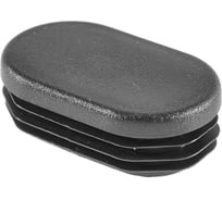 Заглушка пластиковая Миниворкс для овальной трубы размером 40x25 мм, цвет черный –  (10 шт.) ILO40x25