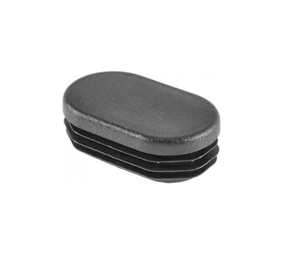 Заглушка пластиковая Миниворкс для овальной трубы размером 60x25 мм, цвет черный –  (10 шт.) ILO60X25 1