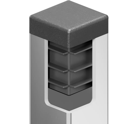 Заглушка пластиковая Миниворкс квадратная 15х15, практичная, цвет серый – (70 шт.) 15-15ПСС 1