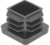 Заглушка пластиковая Миниворкс квадратная 20х20, практичная, стенка 1.0-3.0 мм, цвет серый –  (55 шт.) 20-20ПСС