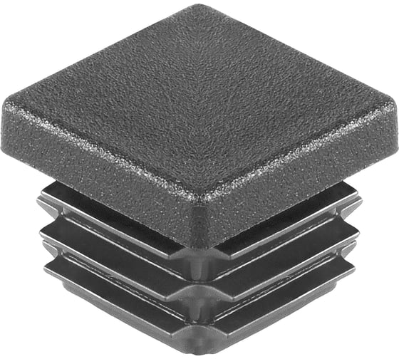 Заглушка пластиковая Миниворкс квадратная 25х25, практичная, стенка 0.5-2.5 мм, цвет черный – (55 шт.) 25-25ПЧС 1