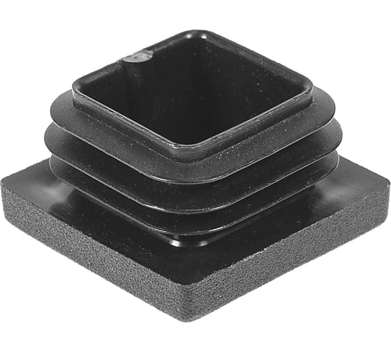 Заглушка пластиковая Миниворкс квадратная 30х30, практичная, серия ILQ, стенка 2.5-4.5 мм, цвет черный – (20 шт.) ILQ30+2,5 1