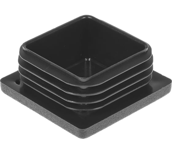 Заглушка пластиковая Миниворкс квадратная 45х45, практичная, серия ILQ, стенка 3.0-5.0 мм, цвет черный – (10 шт.) ILQ45+3 1
