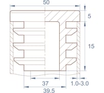 Заглушка пластиковая Миниворкс квадратная 50х50, практичная, стенка 1.0-3.0 мм, цвет коричневый –  (15 шт.) 50-50ПКЧС